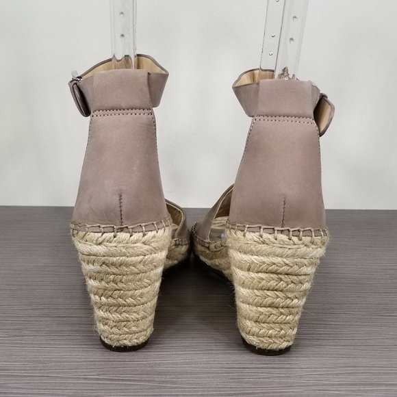 Vince Camuto Leera Espadrille Wedge Sandal Taupe Leather, Womens Size 6.5 M / 37 - Picture 5 of 10